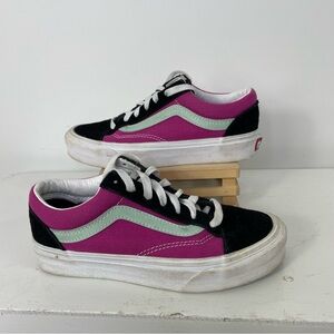 Vans Pink and Black Sneakers suede canvas